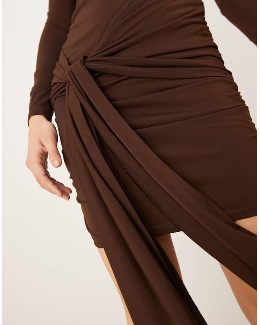Pretty Lavish Natural Drape Jersey Mini Dress
