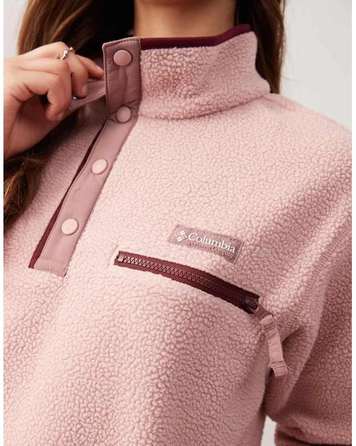 Columbia Brown Helvetia Ii Cropped Half Snap Fleece