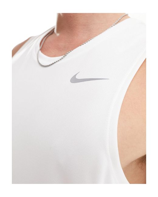 Nike White Dri-fit Miler Tank for men