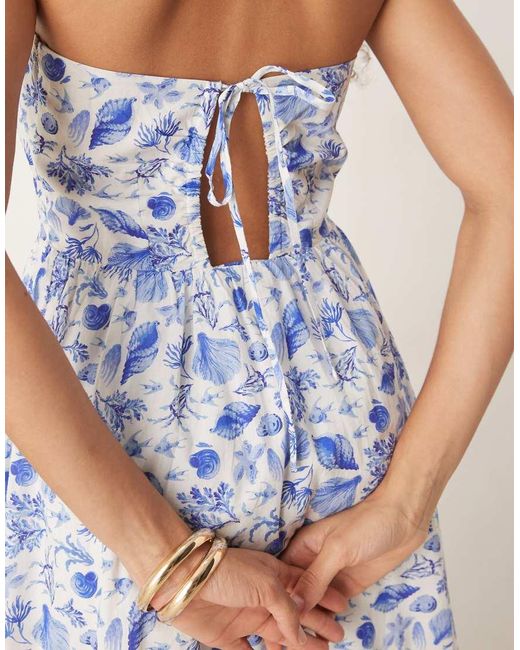 Nobody's Child Blue Bellerose Halter Neck Midi Dress