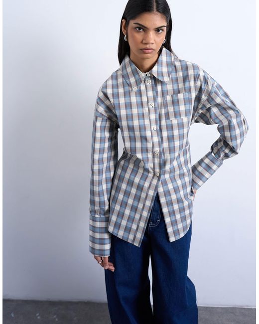 TOPSHOP Gray Deep Cuff Shirt