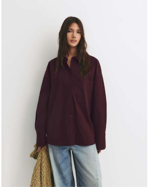 Pull&Bear Purple Open-Back Shirt