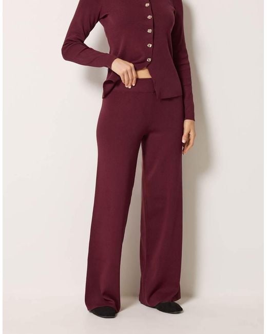 Long Tall Sally Purple Knitted Wide Leg Trousers