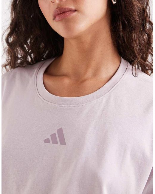 Adidas Originals White Power Workout Cropped Boxy 3-Stripes Tank