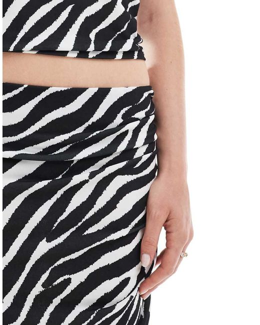 Falda Larga Con Estampado De Y Abertura Lateral De Punto Liso De (Parte De Un Conjunto)-Blanco Vero Moda de color White
