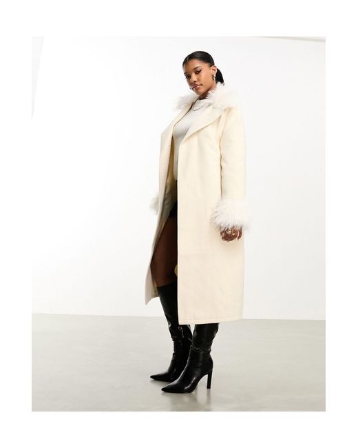 Blair - cappotto lungo elegante allacciato di Threadbare in White