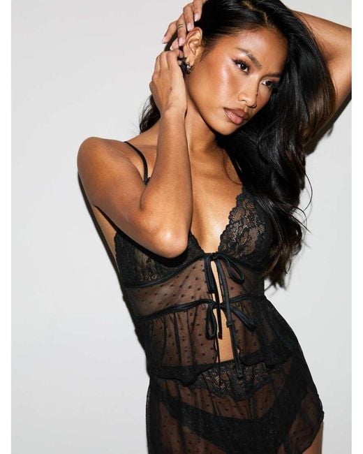 Ann Summers Black Rosabella Cami Top & Shorts Set