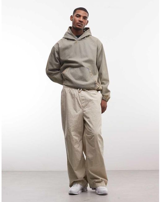 Good For Nothing Gray Oversized Pullover Denim Hooded Jacket for men