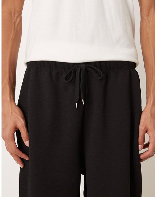 ASOS Black Tapered Trackies With Front Pleats for men