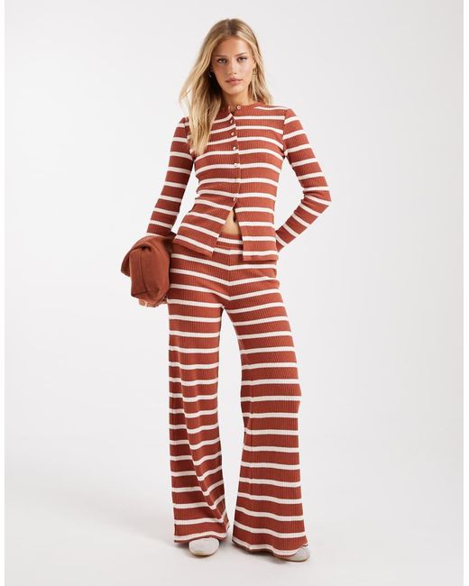 ASOS Red Long Sleeve Ribbed Cardigan