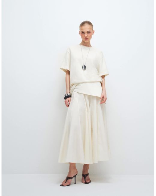 ASOS Natural – strukturiertes oversize-t-shirt aus jersey