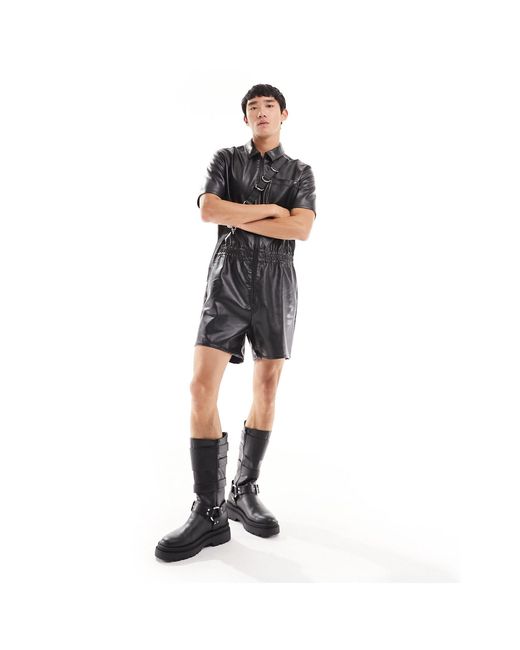 ASOS Black Short Boilersuit for men