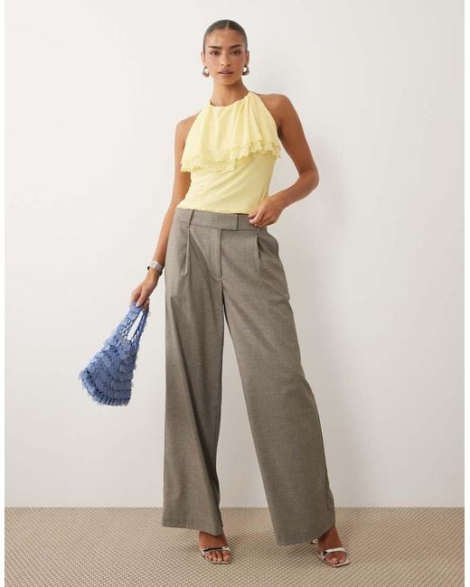 ASOS Natural Mesh Ruffle Halter Cami Top