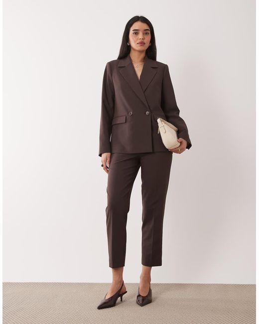 Nobody's Child Brown Tailored Double Breasted Blazer Co-ord With Wool