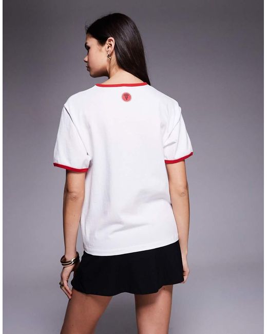 ICECREAM Gray Cherry Print Ringer T-Shirt