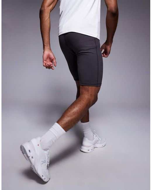 Mallas Deportivas A Medio Muslo Con Cordón Ajustable En La Cintura De Tejido Suave De Yoga 4505 de hombre de color Blue
