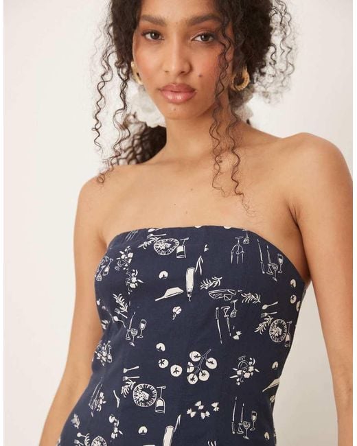 Abercrombie & Fitch Pink Strapless Flare Midi Dress
