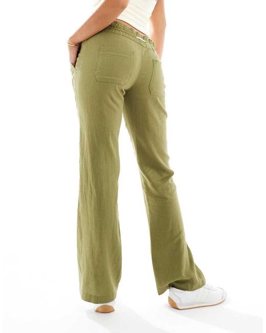 Roxy Green Oceanside Flared Trousers