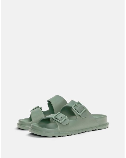 Sandales en caoutchouc avec boucle Pull&Bear pour homme en coloris Green