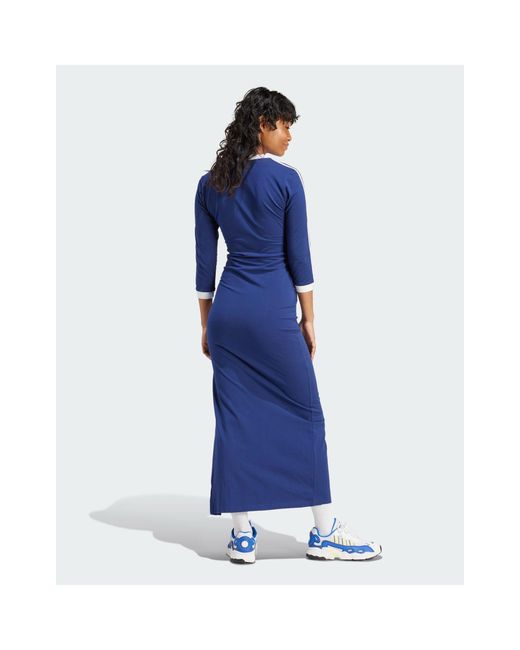 Vestido largo azul con detalle Adidas Originals de color Blue