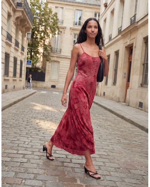 Desigual Red Flocked Strap Dress