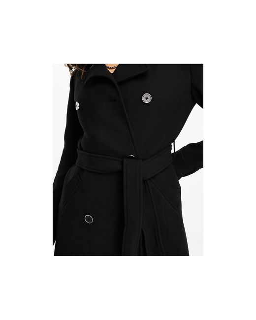 Manteau court habillé croisé Forever New en coloris Black