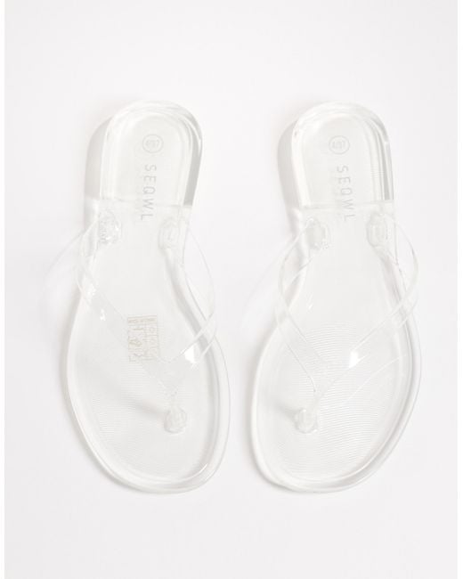 SEQWL White Jelly Flip Flops