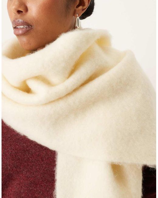 ASOS Brown Premium Woven Wide Wool Mix Scarf