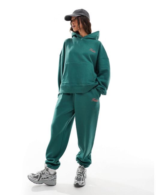 Kaiia Green Logo Oversized Hoodie Co-Ord