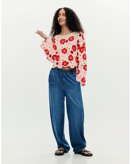 Desigual Blue Crochet Top