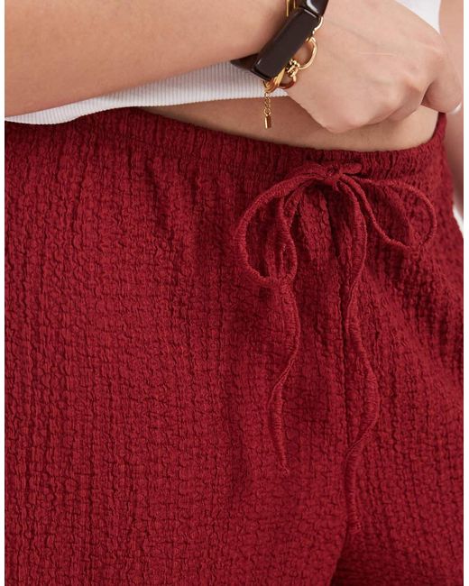 ONLY High Waist Wide Leg Crinkled Textured Trousers