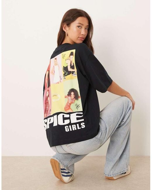 ASOS Black Oversized T-shirt With Spice Girls Print for men