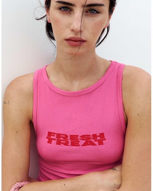 Top à imprimé graphique Pull&Bear en coloris Red