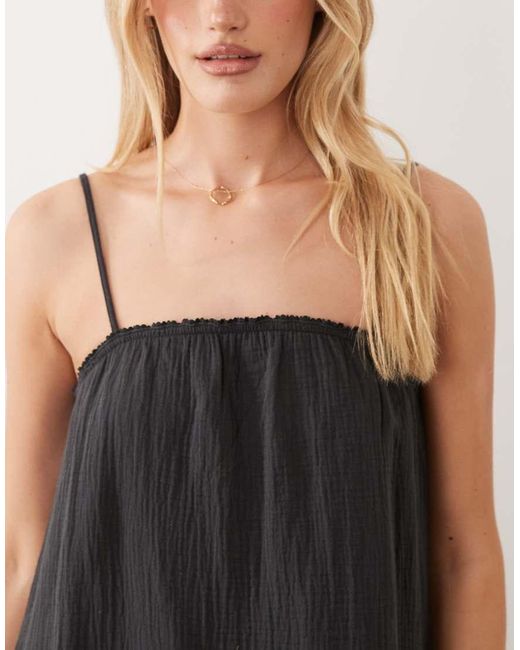 Jdy Gray Cheesecloth Sleeveless Maxi Dress