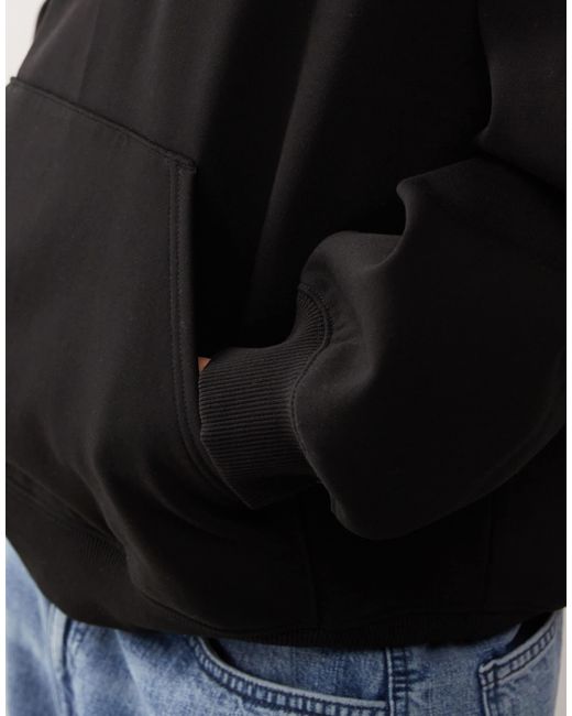 Weekday Black Oversized Heavyweight Jersey Hoodie