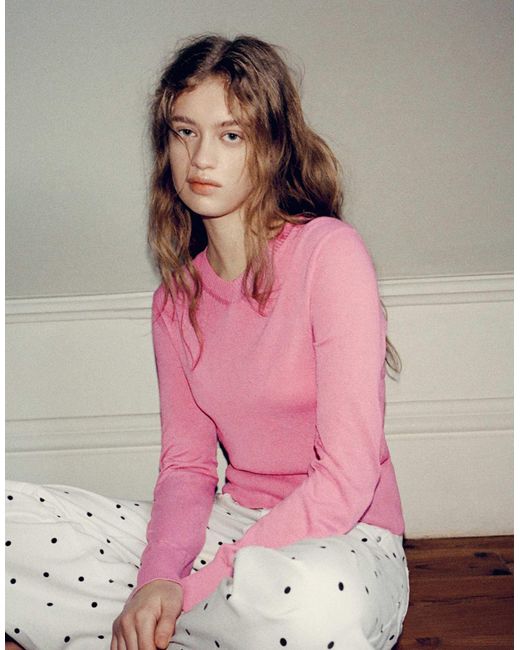 Pull à col v Pull&Bear en coloris Pink