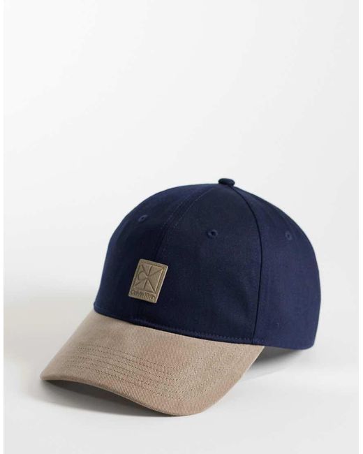 Calvin Klein Blue Mixed Colour Block Cap for men