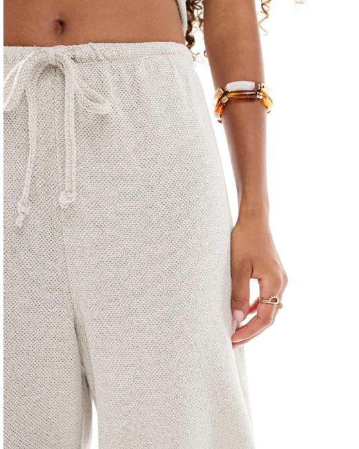 ONLY White Textured Wide Leg Tailored Trousers Co-ord