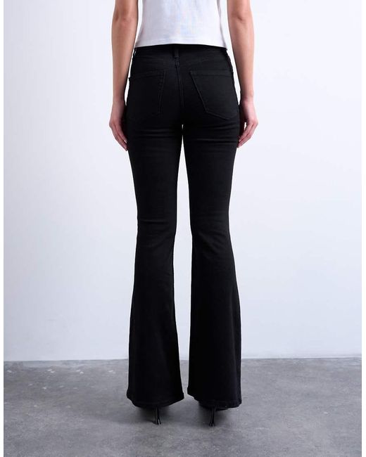 TOPSHOP Black Jamie Flare High Rise Jean