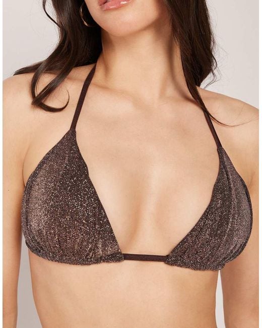 Calzedonia Natural Triangle Bikini Top Glitter