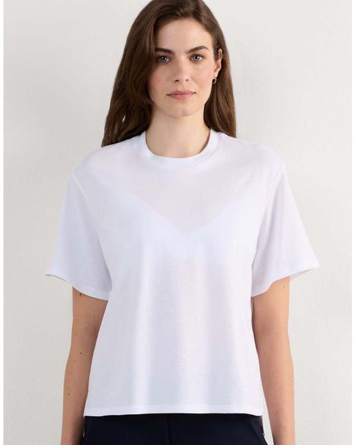 Intimissimi White Boxy Fit Short-Sleeved Cotton Top