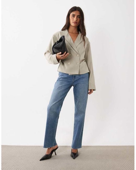 ASOS Natural Tailored Draped Lapel Military Pirate Shirt