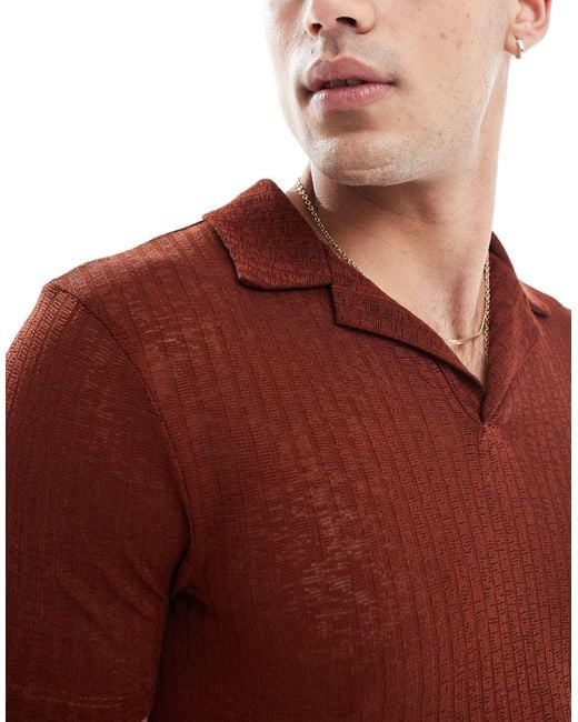 ASOS Red Muscle Fit Polo for men