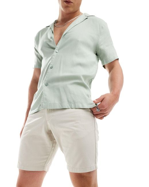 ASOS Green 2 Pack Slim Stretch Regular Length Chino Shorts for men