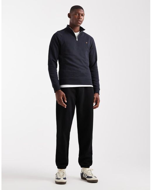 Farah Blue Jim 1/4 Zip Sweatshirt for men