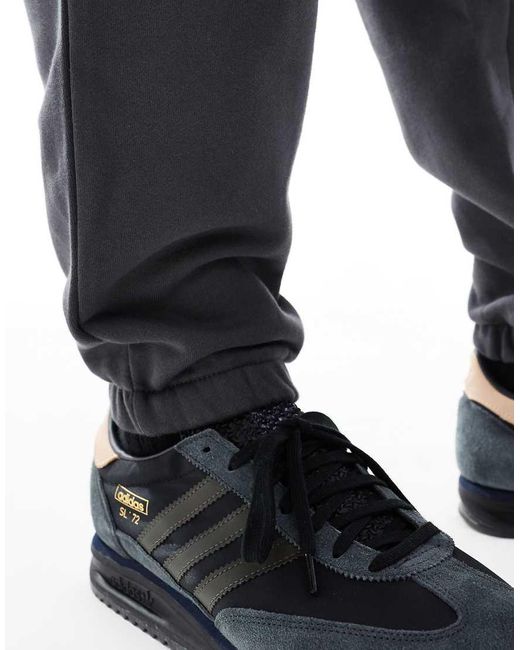 Joggers Negro Lavado De Corte Tapered De Tejido Grueso De 400 G/M2 Premium De -Gris ASOS de hombre de color Blue