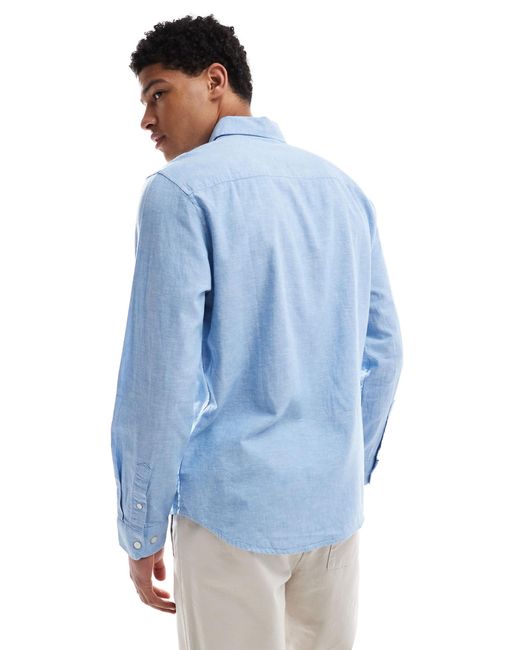 Threadbare – langärmliges hemd in Blue für Herren