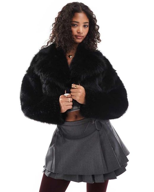 Pull&Bear Cropped Jack Van Imitatiebont in het Black