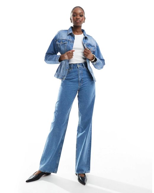 ASOS Blue Asos Design Tall Wide Leg Dad Jeans