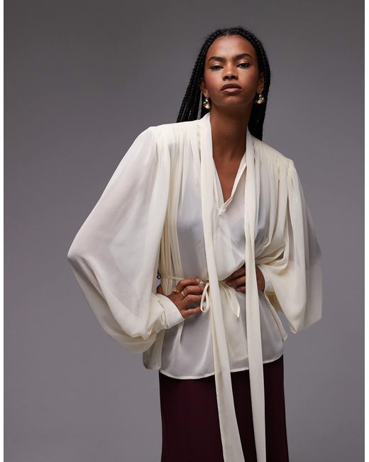 ASOS Gray – chiffon-bluse